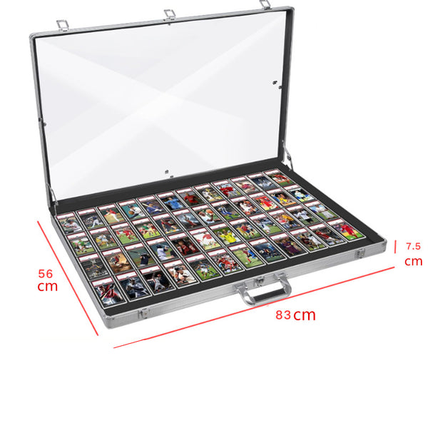 Trading Card Display Case Box Aluminum Glass Clear Locking Coin/Jewelry Storage