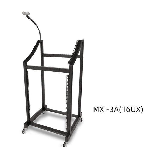 16U Audio Equipment Rack Rolling Network Rack AV Rack Stand with Wheels&Mic rack