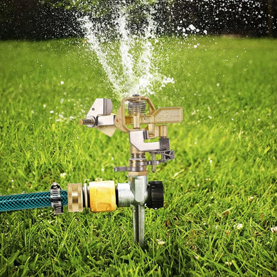 Heavy Duty Brass Impact Sprinkler Head with Nozzles 1/2" Lawn Garden Irrigation
