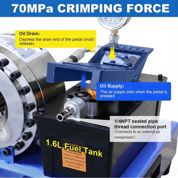 Pneumatic Hose Crimper High Pressure Hydraulic Hose Crimping Machine Shrinking