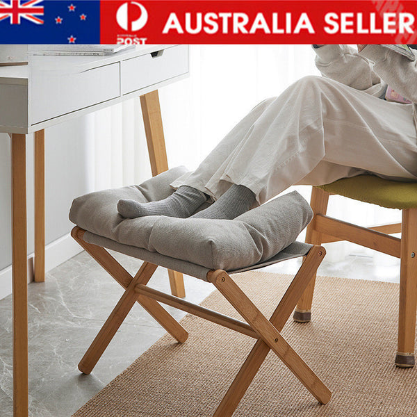 Foldable Foot Step Stool Ottoman Foot Rest Under Desk Padded Sofa Cushion Stool
