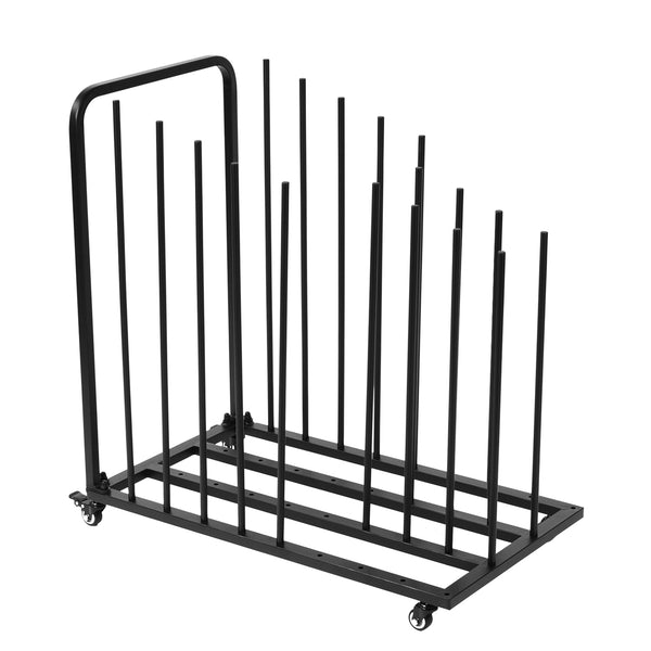 Art Drying Rack Metal Canvas Rack Art Storage with Handle & Caster Wheels Black