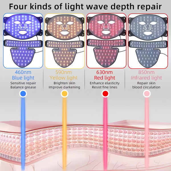 240 Lights Face Neck LED Mask Portable Skin Care Red Light Therapy for Face AU