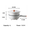 4L 28cm Electric Frying Pan with Steamer&Lid Non-stick Multifunctional Cookware
