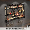 3-Tier Metal Wine Rack with LED Light Wine Bottle Shelf For Home Bar Display AU