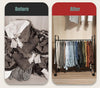 Pants Organizer Rack Trolley with 24 Double Hangers Rolling Trouser Metal Rack