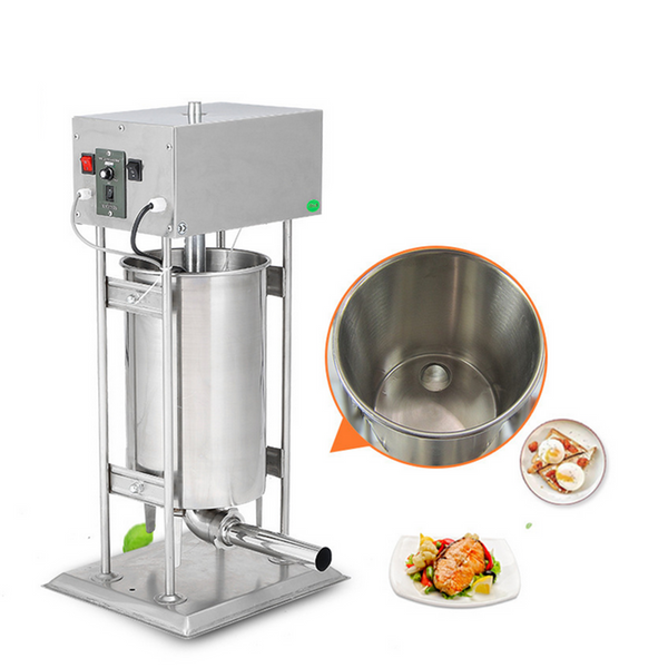 15L Electric Sausage Filler 5 Nozzles Sausage Maker Meat Stuffer Stainless Steel