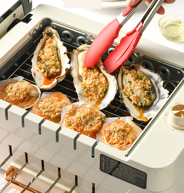 1000W Smokeless BBQ Grill Stove Auto Rotating Skewers Barbecue Grill Baking Pan
