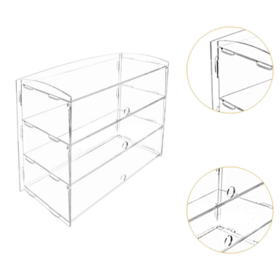2/3 Tier Acrylic Display Case for Collectibles Figures Cupcake Dustproof Cabinet