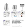 9Cups Stovetop Espresso Moka Pot Percolator Coffee Maker Stainless Steel w/Stove