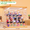 Clear Acrylic Display Case Stand With LED Light 5 Tier Storage Box Showcase