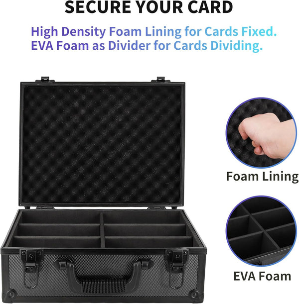 Toploader Storage Box Card For 3"x4" Cards Trading Metal Card Storage Box w/Lock