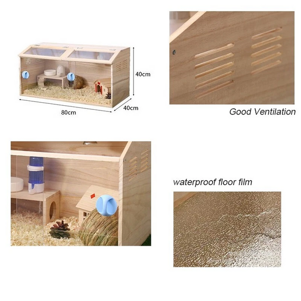 80CM Chick Brooder Box Wood with Digital Thermostat for Chicks Quail Hamsters AU