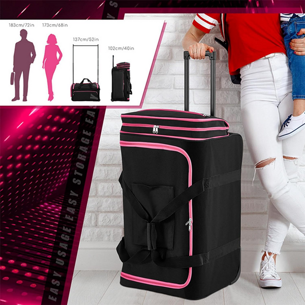 24inch Dance Bag Suitcase Garment Rack Duffel Rolling Luggage Upright Storage