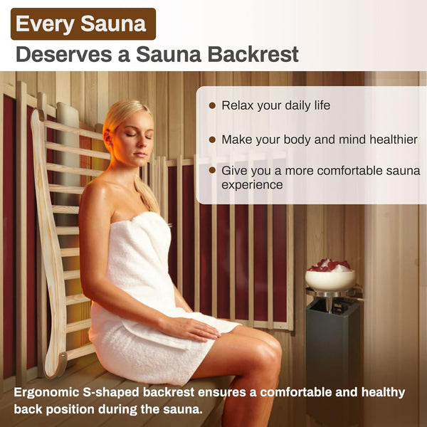 Wooden Sauna Backrest Sauna Accessories  Slip-Resistant Infrared Sauna Chair