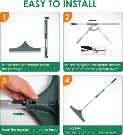 Artificial Turf Rake Adjustable Handle Lawn Broom for Artificial Grass Leaves