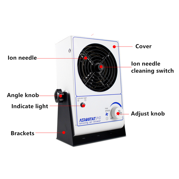 Ionizing Air Blower Static Eliminator Fan Desktop Ionizer Air Blower ESD Ionizer