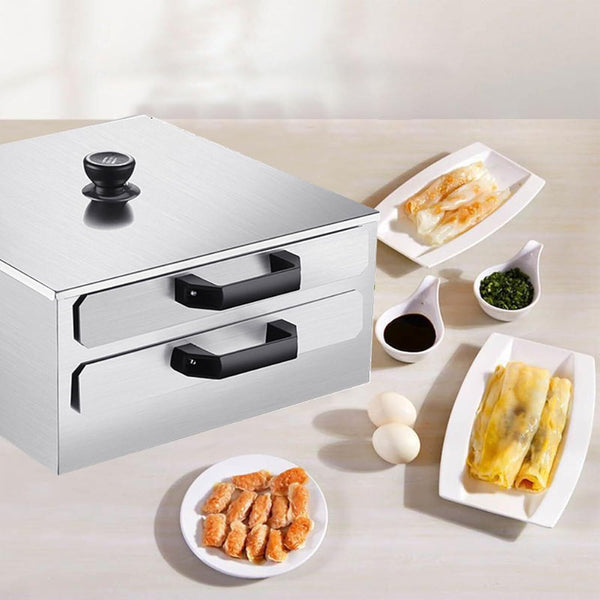 Cantonese Rice Noodle Rolls Machine,Double-layer Steamer Vermicelli Roll Steamer