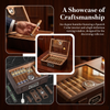 Cigar Humidor Glass Top Cigar Case with Cutter,Punch Tool,Humidifier &Hygrometer