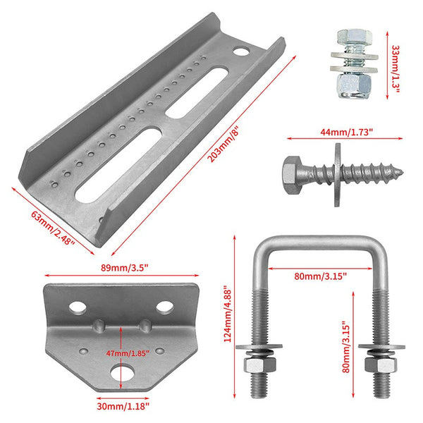 8" Boat Trailer Bunk Brackets Galvanized Swivel Top Boat Trailer Crossmembers AU