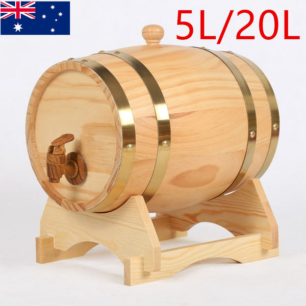 Wooden Barrel 5L 20L Wine Barrel Rum Keg Whiskey Tequila Bourbon Liquor Beer