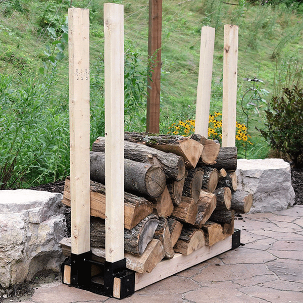 2x Sturdy Firewood Log Storage Rack Bracket Kit Adjustable length Indoor/Outdoor