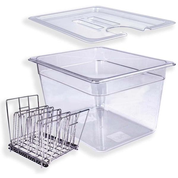 Sous Vide Container 12L Sous Vide Rack with Lid & Rack - BPA Free Complete Sous