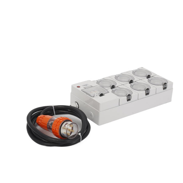 Portable Power Board Adapter 3 Phase 5 Pin 32 Amp Supply 250V 15 Amp Outlets AU