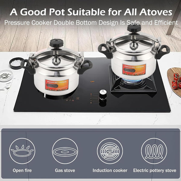 9L Pressure Cooker Explosion-Proof One Hand Locking 304 Stainless Steel Cooker