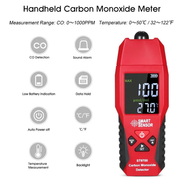 Portable CO Gas Detector Gas Detector Monoxide CO Gas Leak Alarm Detector