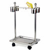 Adjustable Height Bird Perch Play Stand Parrot Playstand With Feeding Bowls