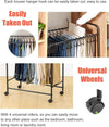 Pants Organizer Rack Trolley with 24 Double Hangers Rolling Trouser Metal Rack