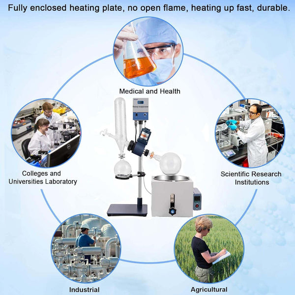 2L Rotary Evaporator Rotavapor Lab Machine Manual Auto Lifting Experimental Tool