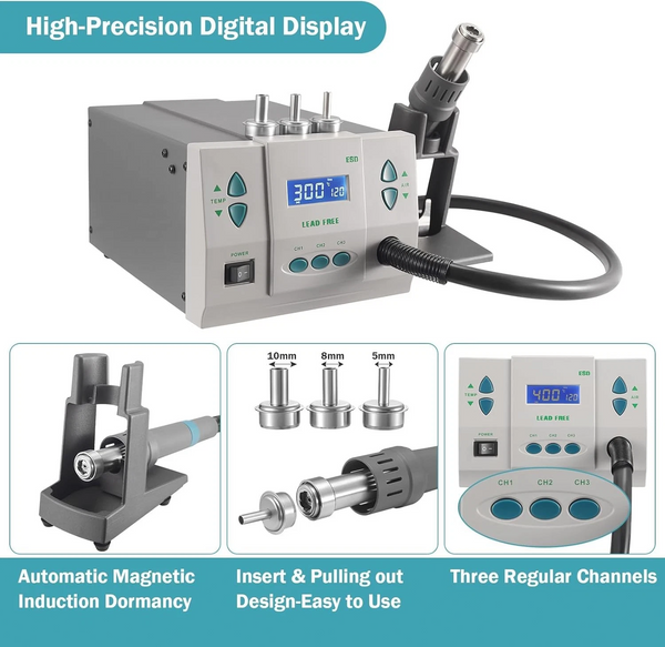 220V 861DW Hot Air Rework Station 1000W Brushless Heat Gun Soldering Station