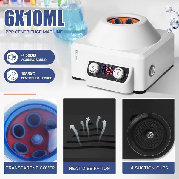 Lab PRP Benchtop Centrifuge LCD Digital Desktop Lab Centrifuge Timer 0-60Minutes