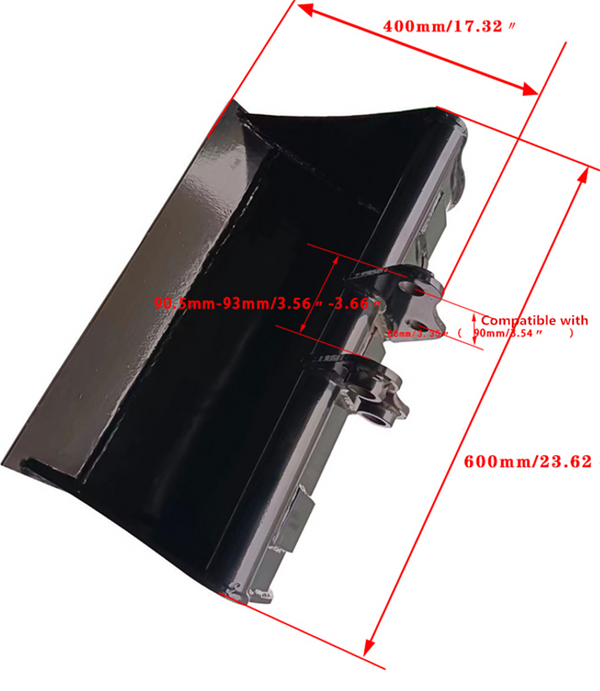 600mm Flat Tooth Backhoe Bucket Attachment Plain Mud Bucket Grading Attachment