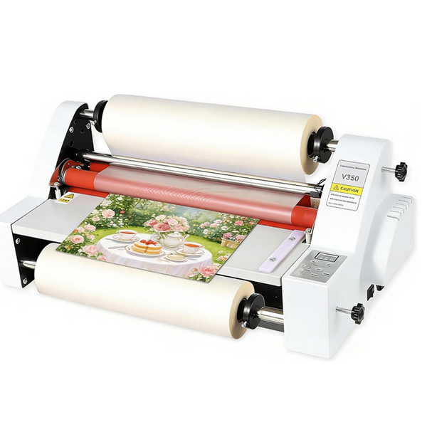 350mm Laminator Machine Cold Hot Roller for Paper Card Wood Veneer PVC Foil