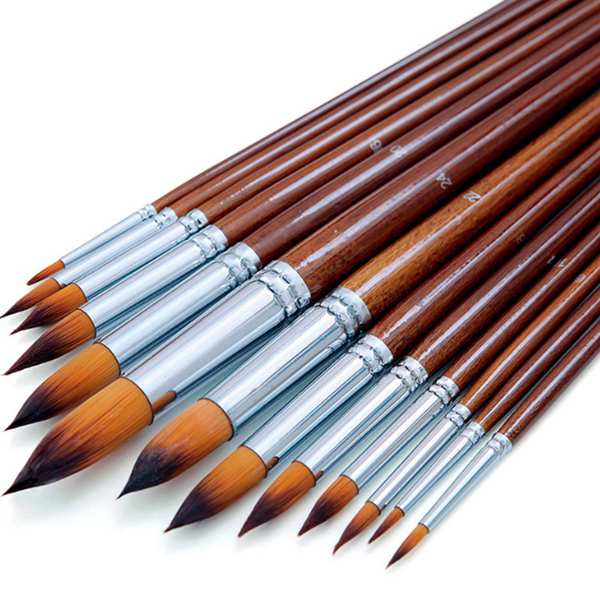 13PCS Artist Paint Brush Set for Oil Acrylic Watercolour Face Rock Long Handle