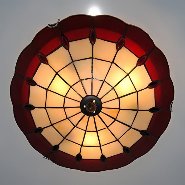 Retro Tiffany Style Ceiling Light 30CM Glass Lamp Fixture Dining Room Bedroom