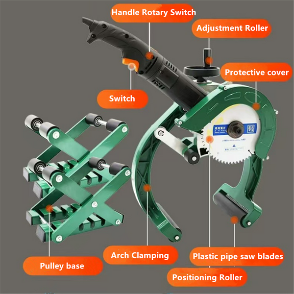 1800W PVC Pipe Cutter Electric Pipe Cutter Round Pipe Cutting Machine 160-400MM