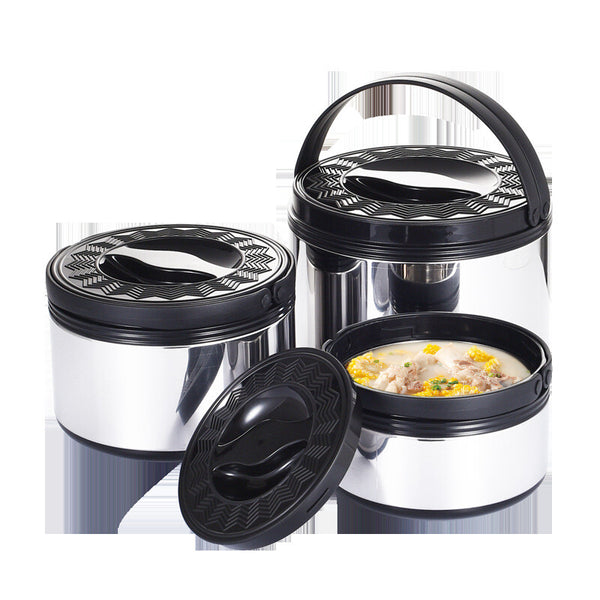 Stainless Steel Hot Cold Food Insulated Casserole Hot Pot Set of 3 (2.5L,5L,8L)