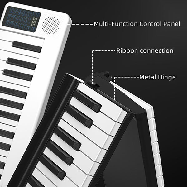 88 Keys Electric Piano Foldable Portable Digital Electronic Keyboard Piano w/Bag