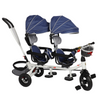 Twins Stroller Pram Tricycle Baby Double Seat Tandem Kids Toddler Ride-On Toy