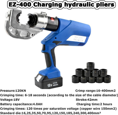 10-400mm Electric Crimping Charging Tool Hydraulic Cable Lug Crimper for Copper