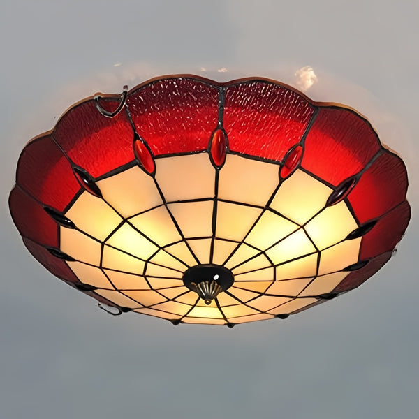 Retro Tiffany Style Ceiling Light 30CM Glass Lamp Fixture Dining Room Bedroom