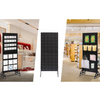 174cm Tall Metal Pegboard Display Rack Retail Display Rack w/ Wheels 30 Hooks AU
