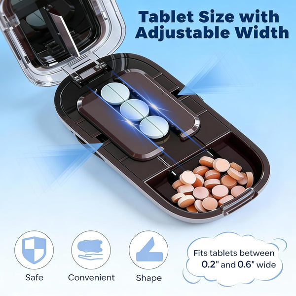 2In 1 Mini Pill Cutter Storage Box Portable Drug Tablet Medicine Dust Pills Case