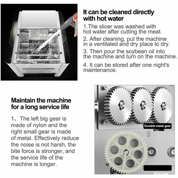 850W Meat Cutter Machine 3.5mm Electric Meat Slicer Shredded Cutting Machine AU