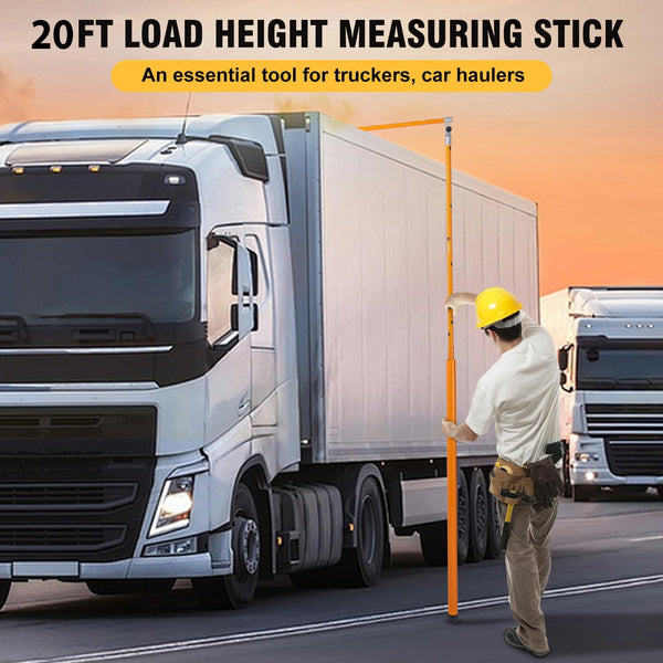 Load Height Measuring Stick Adjustable Pole Non-Conductive for Truck Trailer