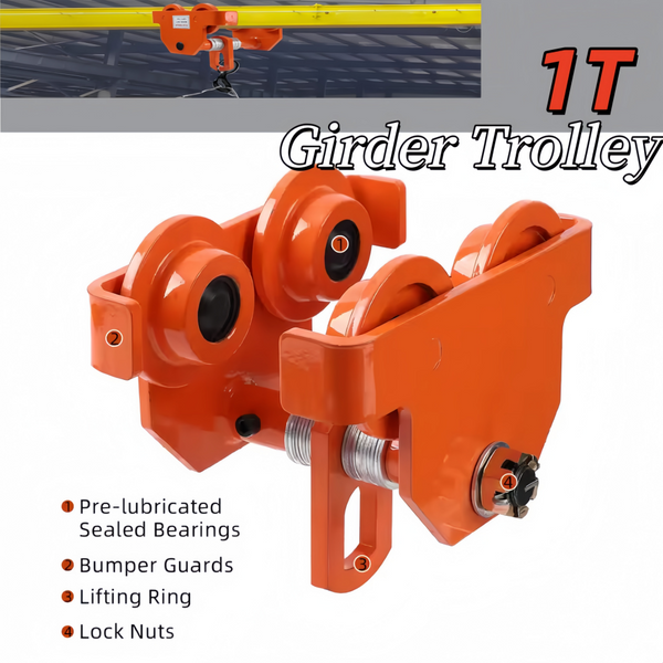 1T Crane Pull / Push Type I Bar Beam Track Girder Trolley Girder Trolley + Chain